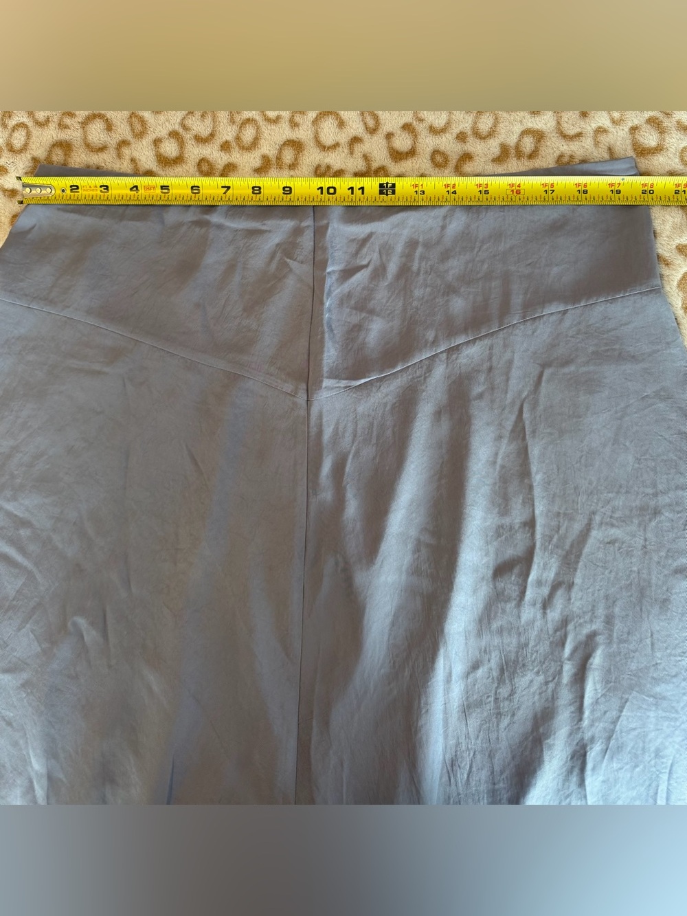 NWT VINCE Paneled Front Flutter Long Skirt In Iris Blue Size: 16 - Picture 8 of 11